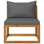 Juego de muebles jardín 5 pzas con cojines madera maciza acacia