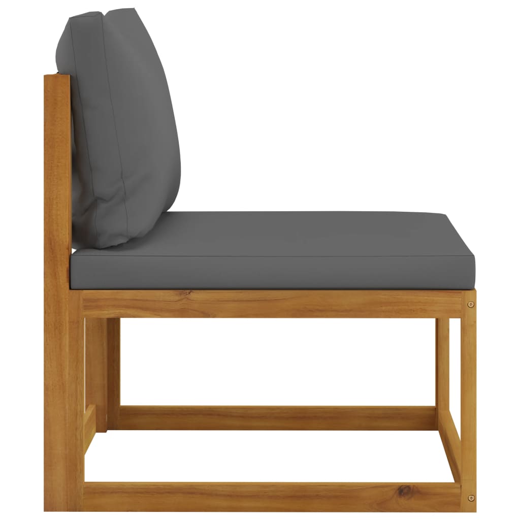 Juego de muebles jardín 6 pzas con cojines madera maciza acacia