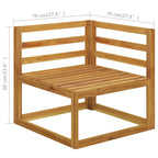 Juego de muebles jardín 5 pzas con cojines madera maciza acacia
