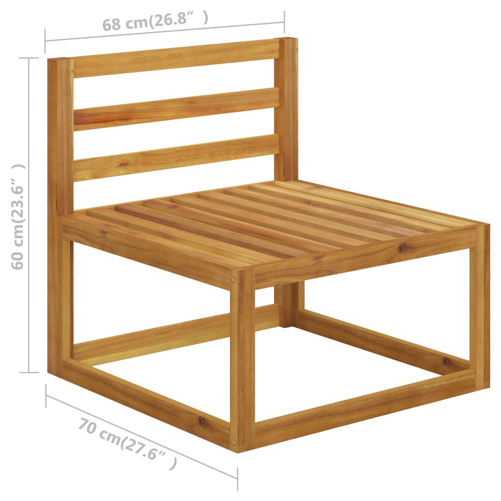 Juego de muebles jardín 5 pzas con cojines madera maciza acacia