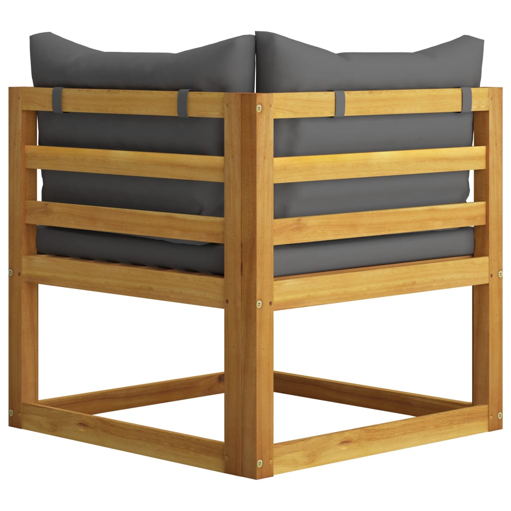 Juego de muebles jardín 5 pzas con cojines madera maciza acacia