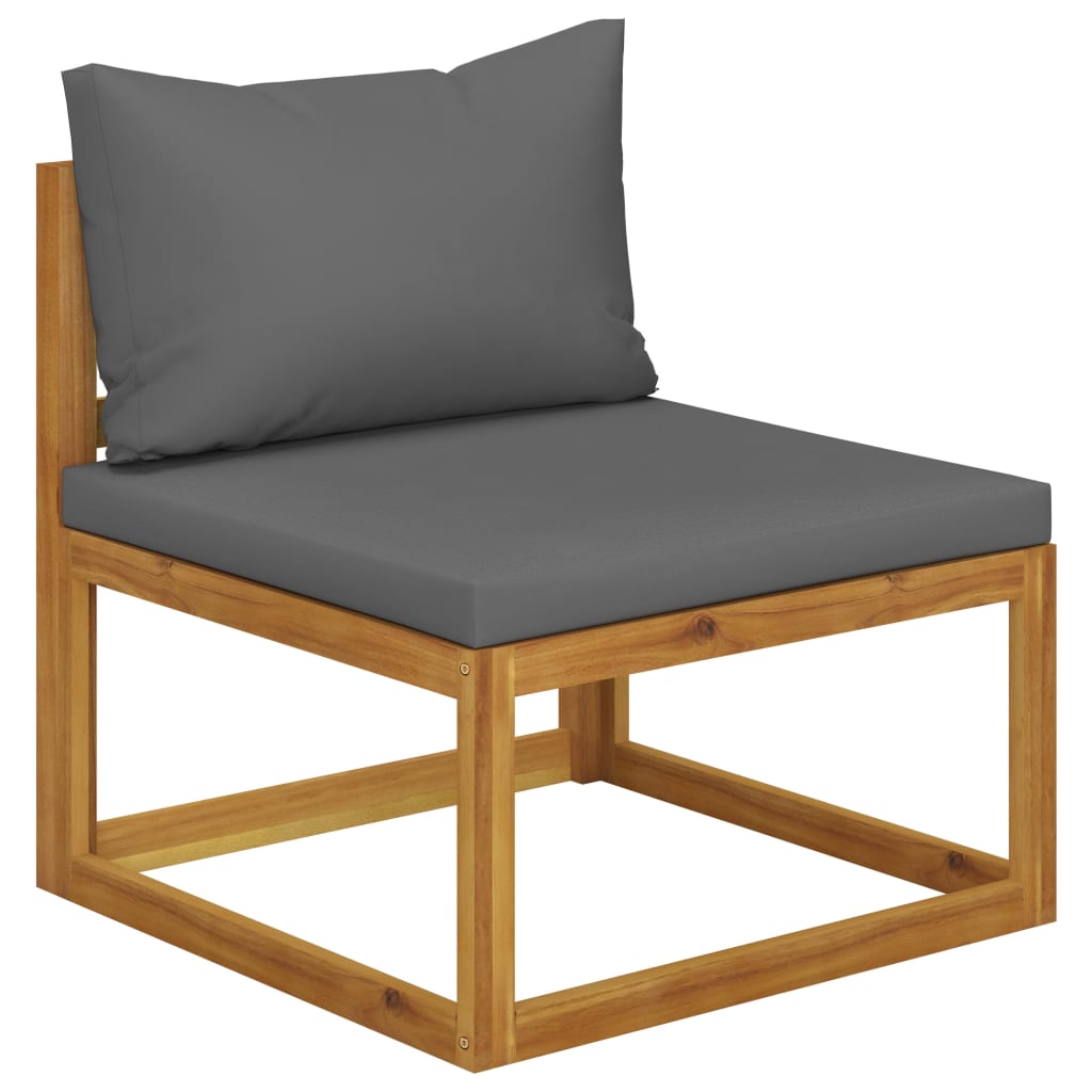 Juego de muebles jardín 5 pzas con cojines madera maciza acacia
