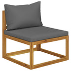 Juego de muebles jardín 5 pzas con cojines madera maciza acacia