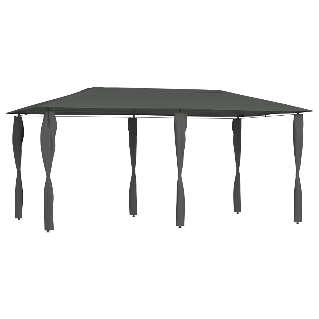 Cenador com coberturas de postes cor creme 2,98x5,3x2,59 m 160 g/m²