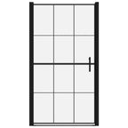 Puerta de ducha de vidrio templado negro 100x178 cm