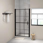 Puerta de ducha de vidrio templado negro 100x178 cm