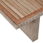 Set comedor de jardín 7 piezas y cojines ratán sintético marrón