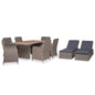 Conjunto de jantar de jardim 9 peças vime sintético castanho