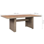 Set de comedor de jardín 9 piezas ratán sintético marrón