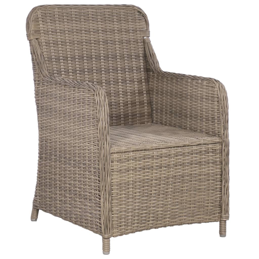 Set de comedor de jardín 9 piezas ratán sintético marrón