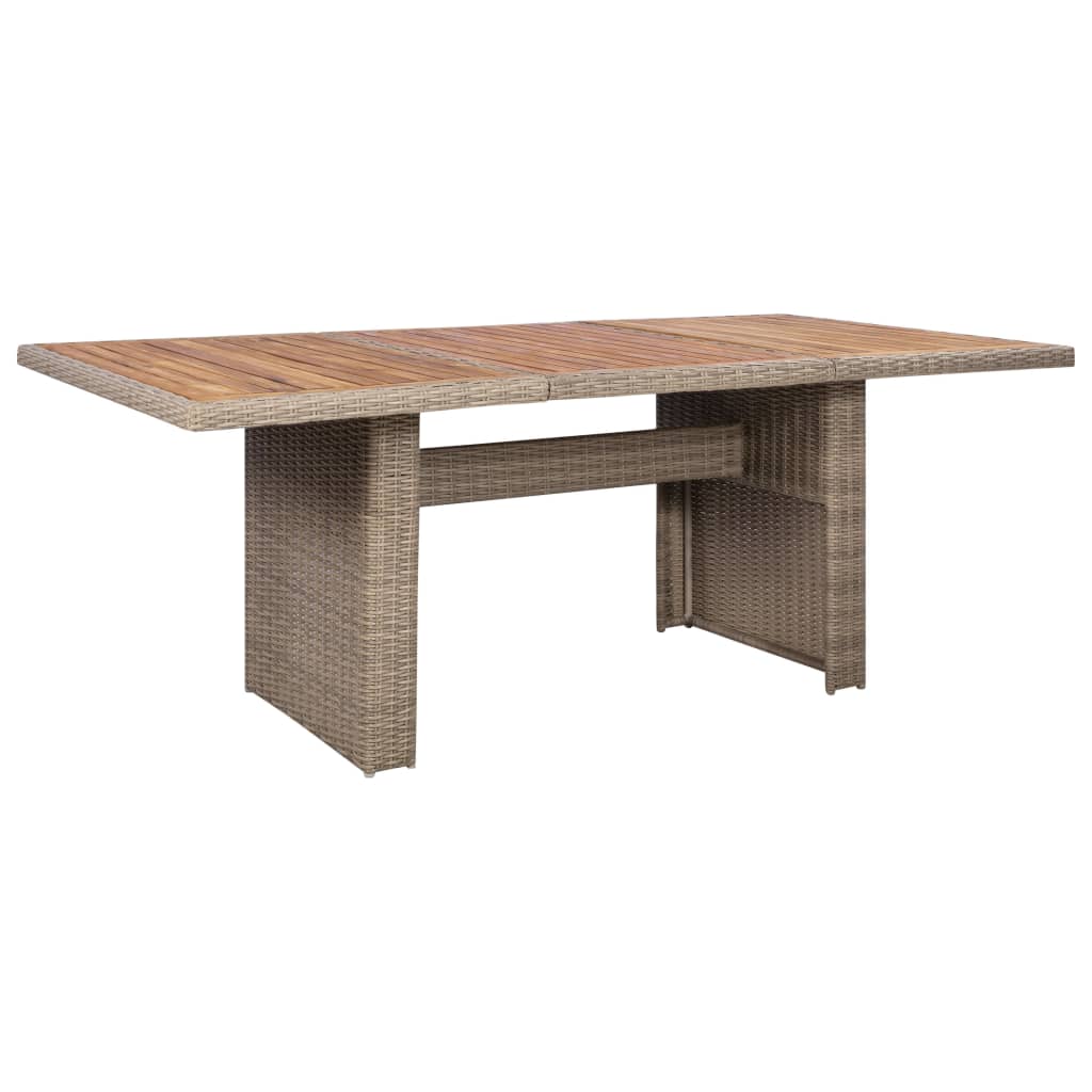 Set de comedor de jardín 9 piezas ratán sintético marrón
