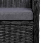 idaXL Juego de comedor de jardín 7 piezas ratán sintético negro