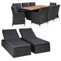 Conjunto de jantar de jardim 11 peças vime sintético preto
