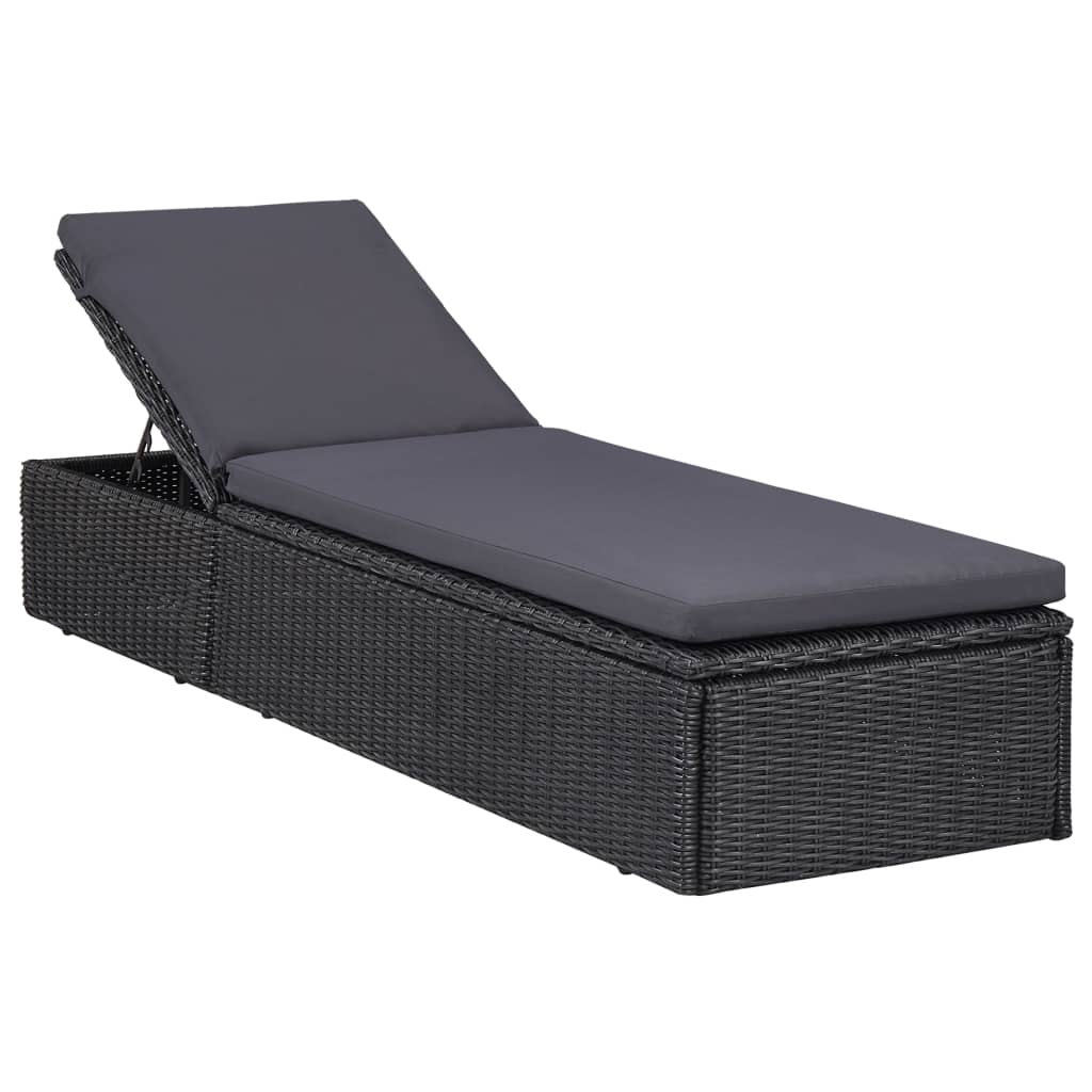 Juego de comedor de jardín 11 piezas ratán sintético negro