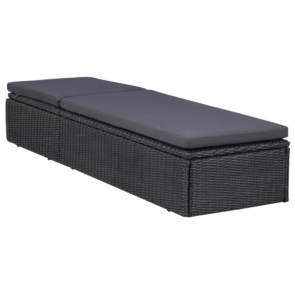 Juego de comedor de jardín 11 piezas ratán sintético negro