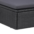 Juego de comedor de jardín 11 piezas ratán sintético negro
