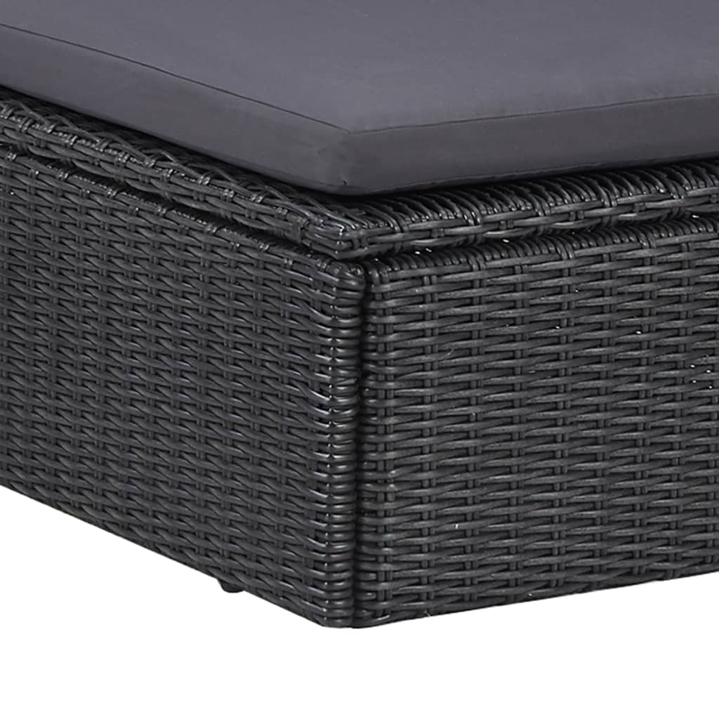 Juego de comedor de jardín 11 piezas ratán sintético negro