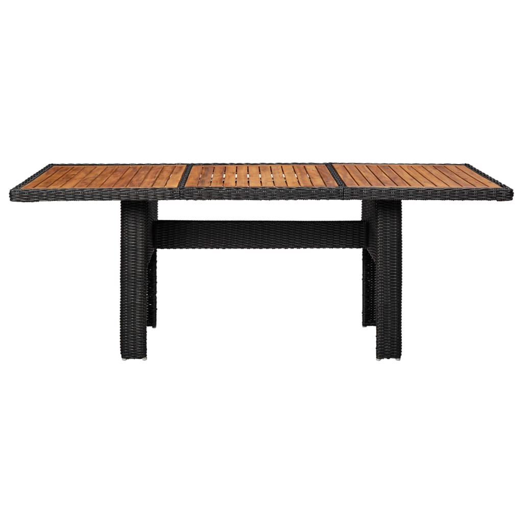 Juego de comedor de jardín 11 piezas ratán sintético negro