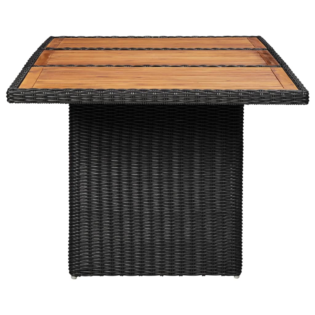 Juego de comedor de jardín 11 piezas ratán sintético negro