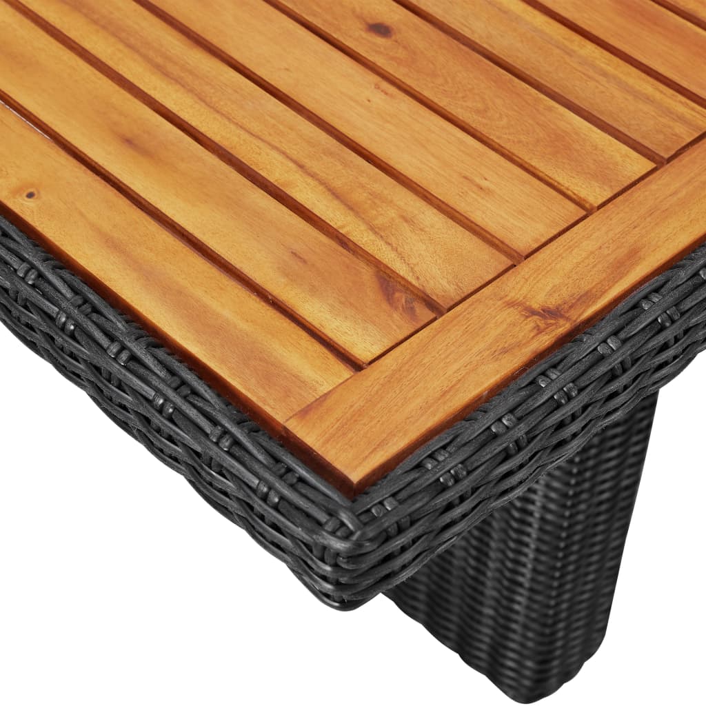 Juego de comedor de jardín 11 piezas ratán sintético negro