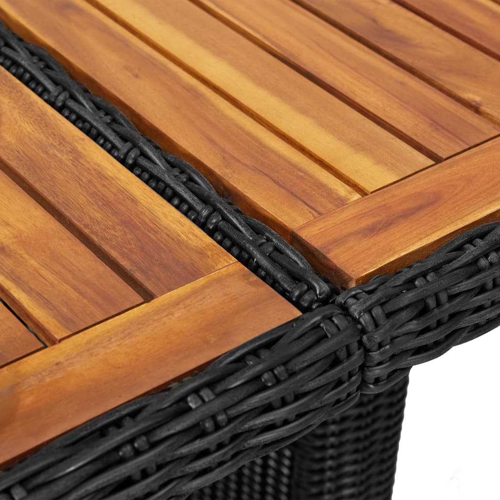 Juego de comedor de jardín 11 piezas ratán sintético negro
