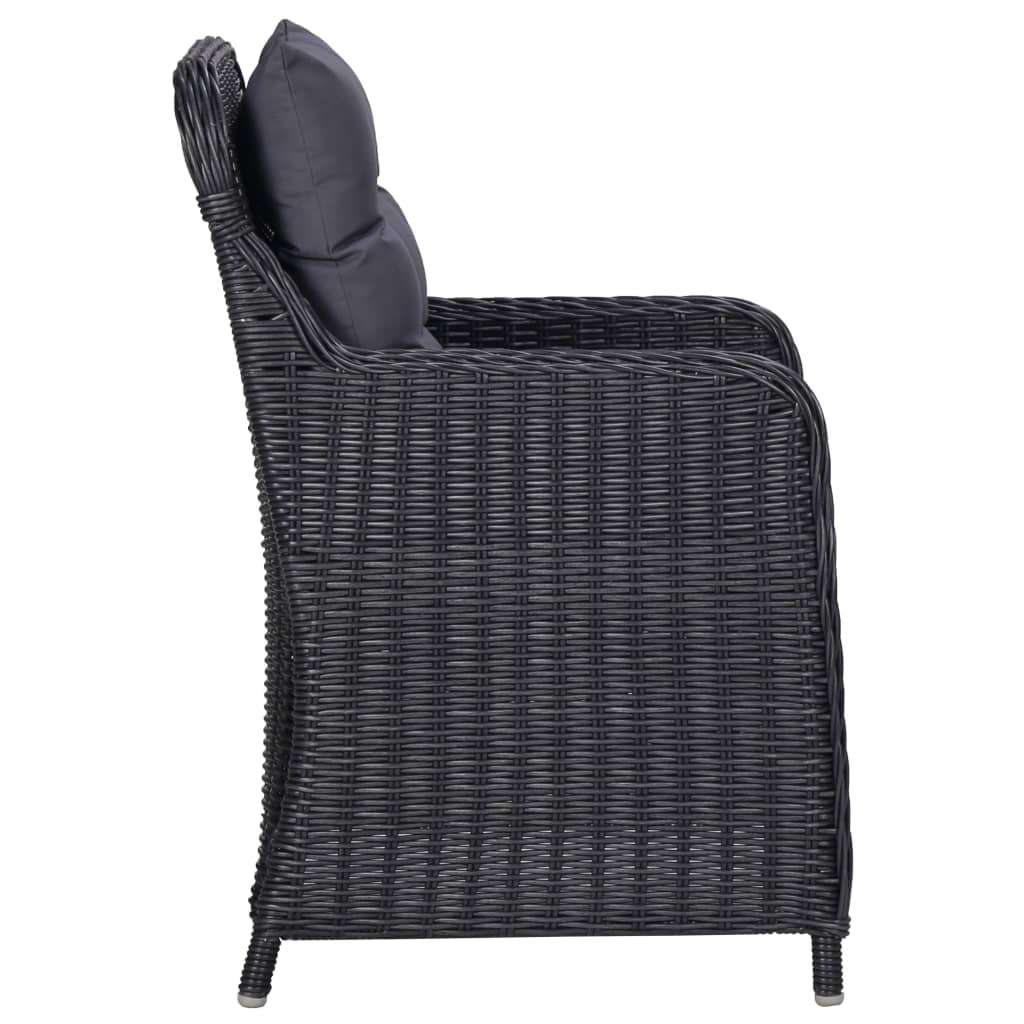 Juego de comedor de jardín 11 piezas ratán sintético negro