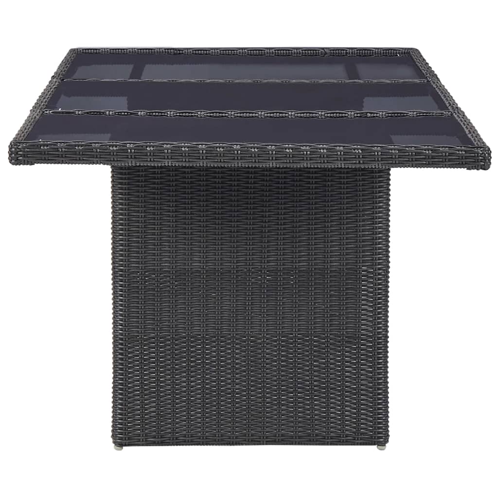 idaXL Juego de comedor de jardín 9 piezas ratán sintético negro