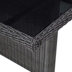 idaXL Juego de comedor de jardín 9 piezas ratán sintético negro