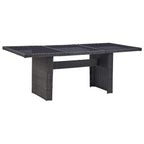 idaXL Juego de comedor de jardín 9 piezas ratán sintético negro