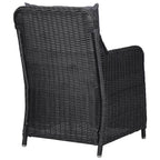 idaXL Juego de comedor de jardín 9 piezas ratán sintético negro