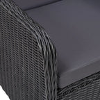 idaXL Juego de comedor de jardín 9 piezas ratán sintético negro