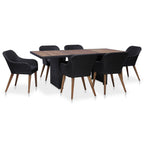 Juego de comedor de jardín 7 piezas ratán sintético negro