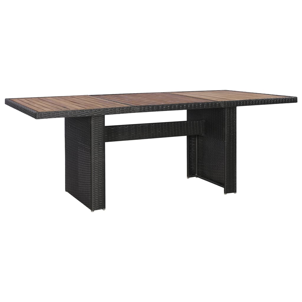 Juego de comedor de jardín 7 piezas ratán sintético negro
