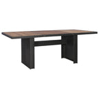 Juego de comedor de jardín 7 piezas ratán sintético negro