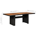 Juego de comedor de jardín 7 piezas ratán sintético negro