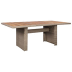 Set de comedor de jardín 7 pzas y cojines ratán sintético gris