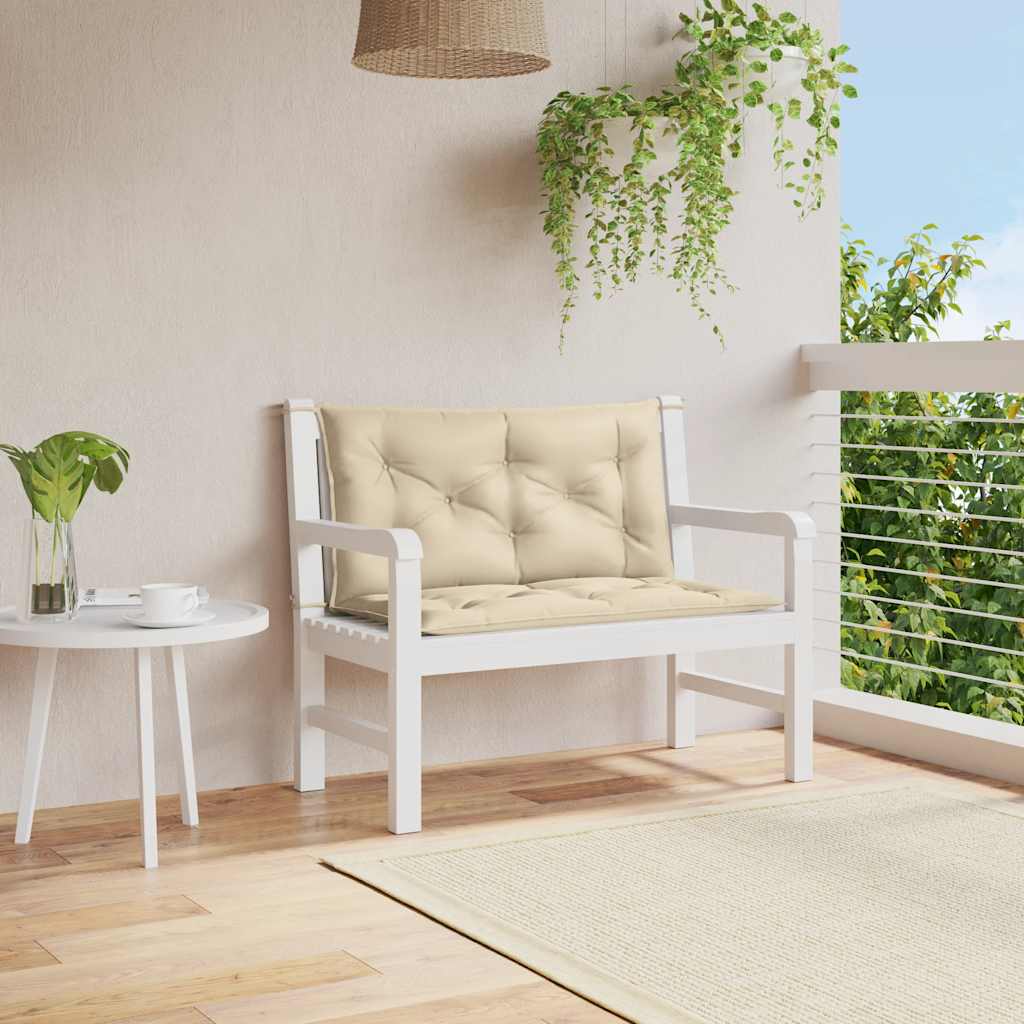 Cojín banco de jardín tela Oxford estampado hojas 100x50x3 cm