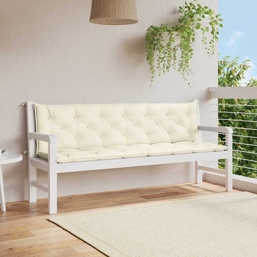 Cojín banco de jardín tela Oxford estampado hojas 100x50x3 cm