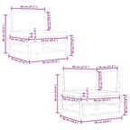 Set de muebles de jardín 2 piezas bambú y cojines blanco crema