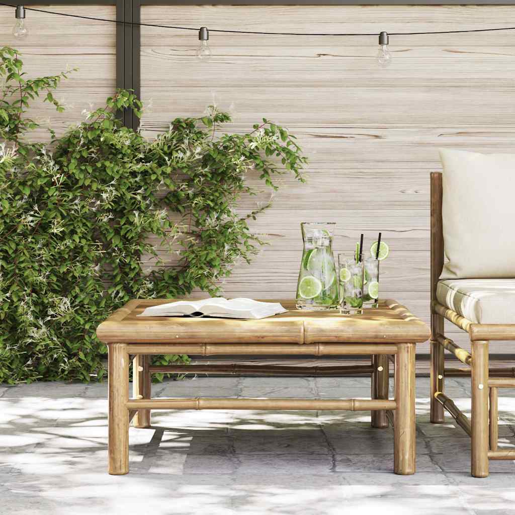 Mesa de jardín de bambú 65x65x30 cm