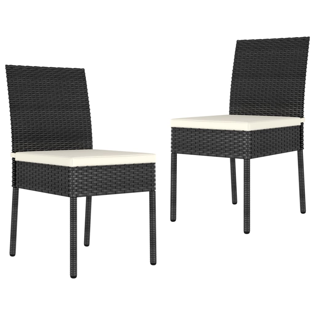 Cadeiras de jantar de jardim 2 unidades vime sintético cinzento