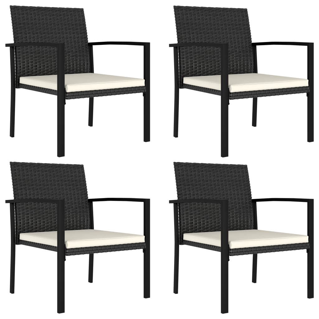 Sillas de comedor de jardín 2 unidades ratán sintético negro