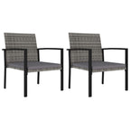 Sillas de comedor de jardín 2 unidades ratán sintético gris