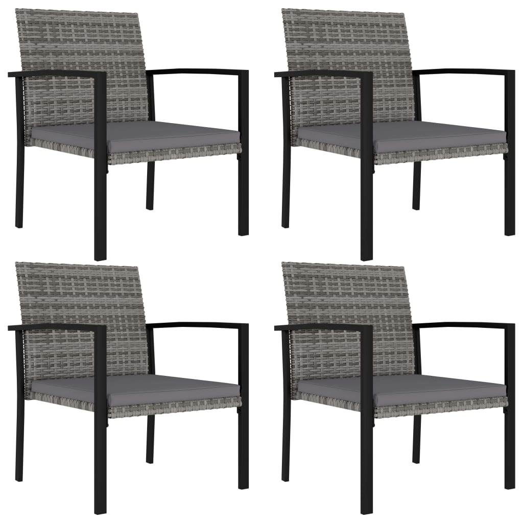 Sillas de comedor de jardín 2 unidades ratán sintético negro