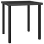 Mesa de comedor para jardín ratán sintético gris 140x70x73 cm