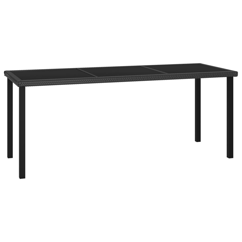 Mesa de comedor para jardín ratán sintético gris 140x70x73 cm