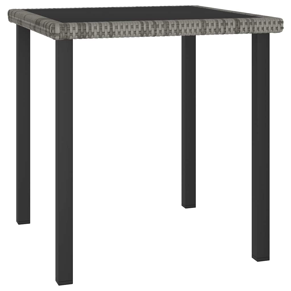 Mesa de comedor para jardín ratán sintético gris 140x70x73 cm