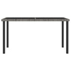 Mesa de comedor para jardín ratán sintético gris 140x70x73 cm
