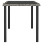 Mesa de comedor para jardín ratán sintético gris 140x70x73 cm