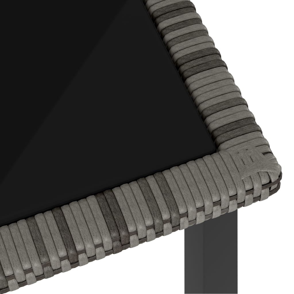 Mesa de comedor para jardín ratán sintético gris 140x70x73 cm